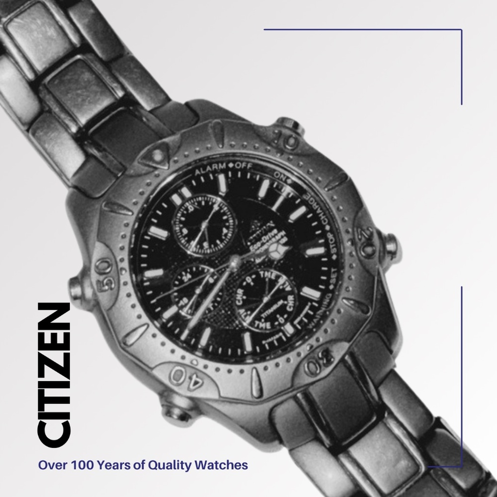 CITIZEN Men's Titanium Eco-Drive Promaster Chronograph Alarm Bracelet Watch